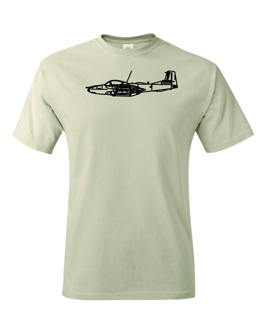 A-37 Dragonfly Jet printed on Men's shirt.  Free shipping.
