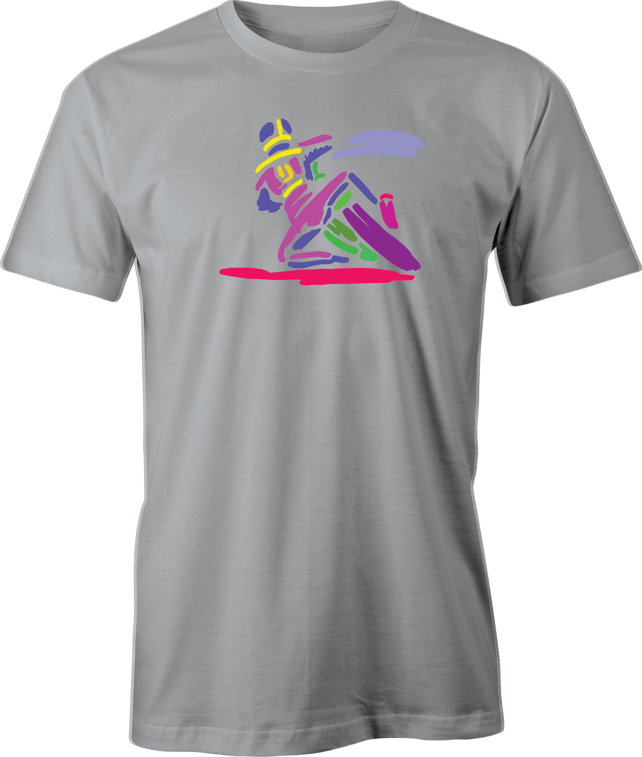 Track Day Turn Color Drawing printed on Men's T shirt