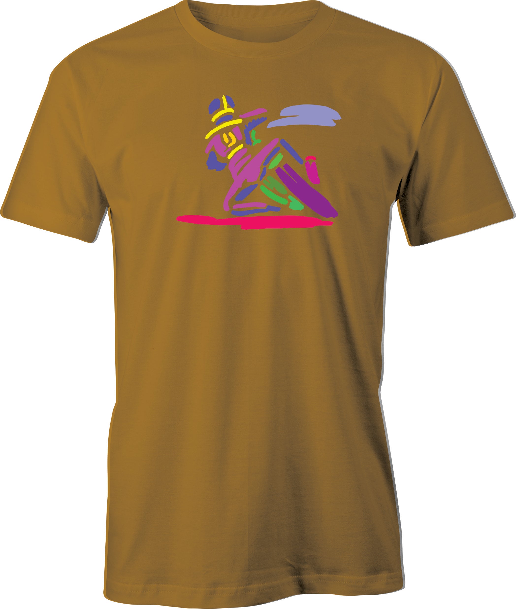 Track Day Turn Color Drawing printed on Men's T shirt