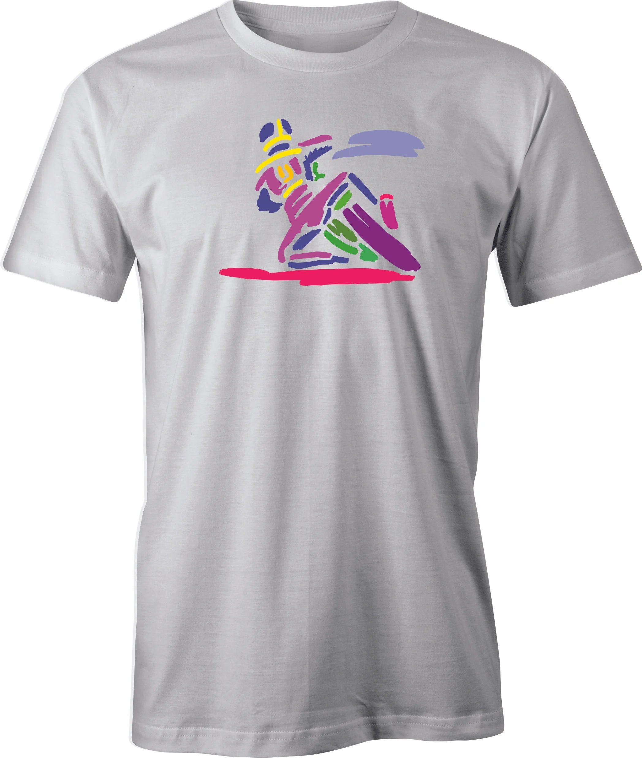Track Day Turn Color Drawing printed on Men's T shirt