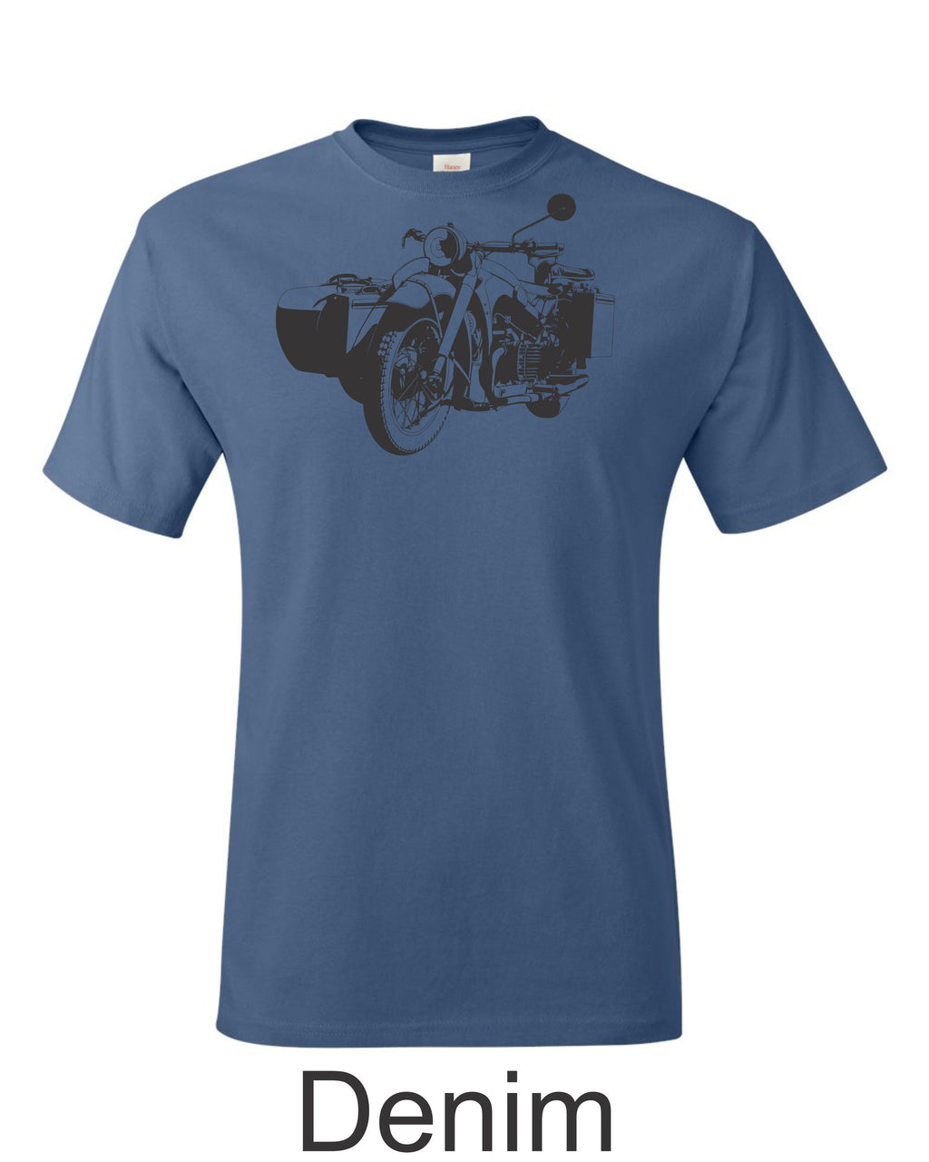 BMW R 75 Sidecar Motorcycle drawing printed on mens shirt. Great gift for the BMW guy.