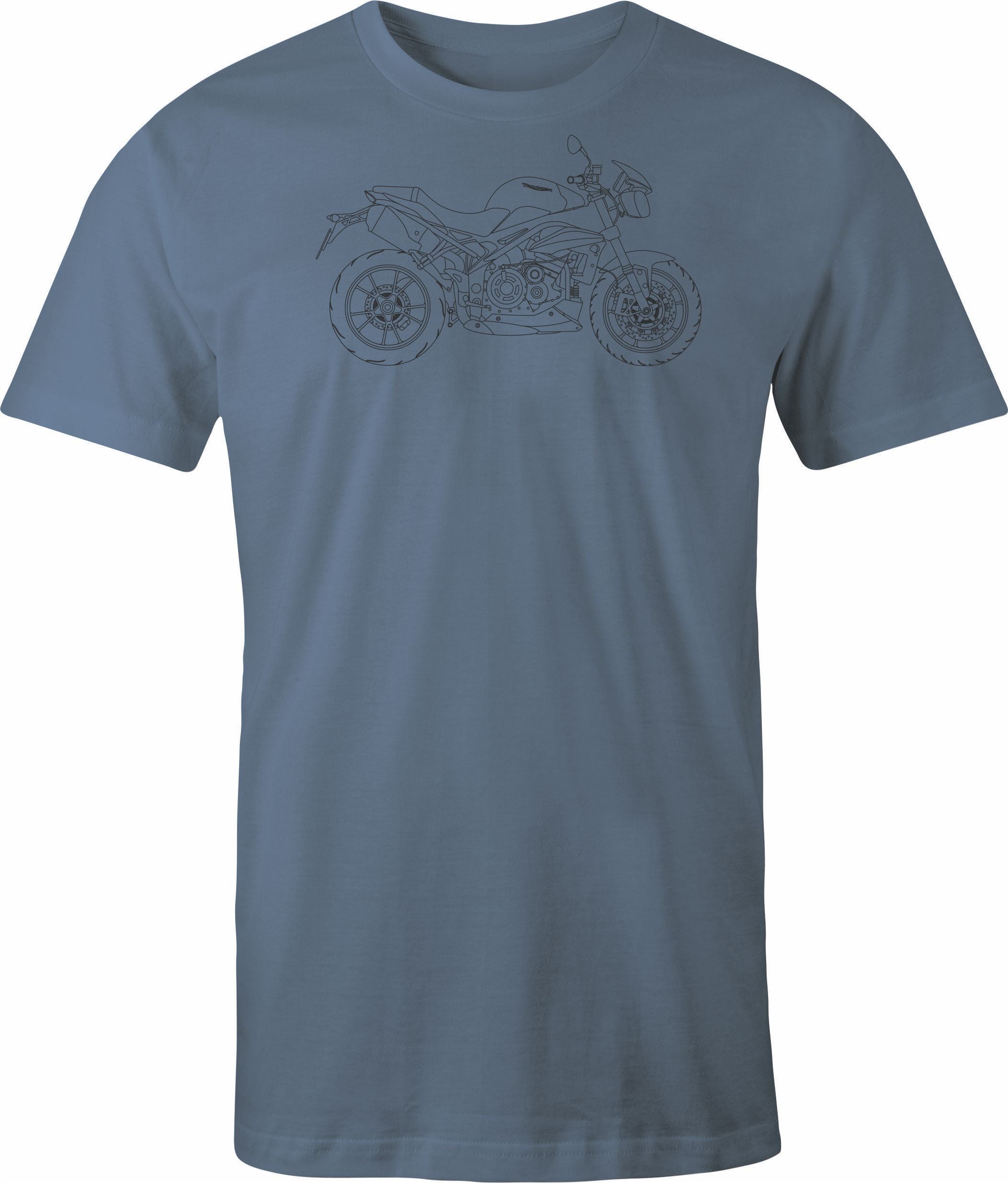 Triumph Street Triple T-Shirt: Detailed Motorcycle Line Drawing