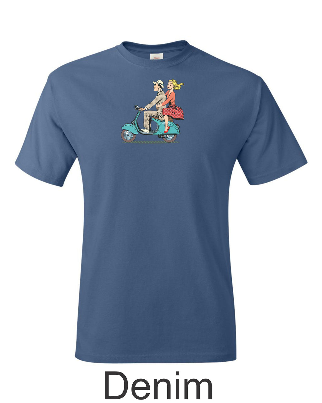 Vintage Vespa Scooter T-Shirt, Italian Couple Graphic Tee