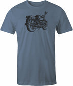 Vintage Bike drawing printed on men's shirt.