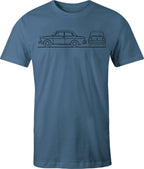 VW Notchback Type 3 drawing Printed on Men's shirt.  Free Shipping.