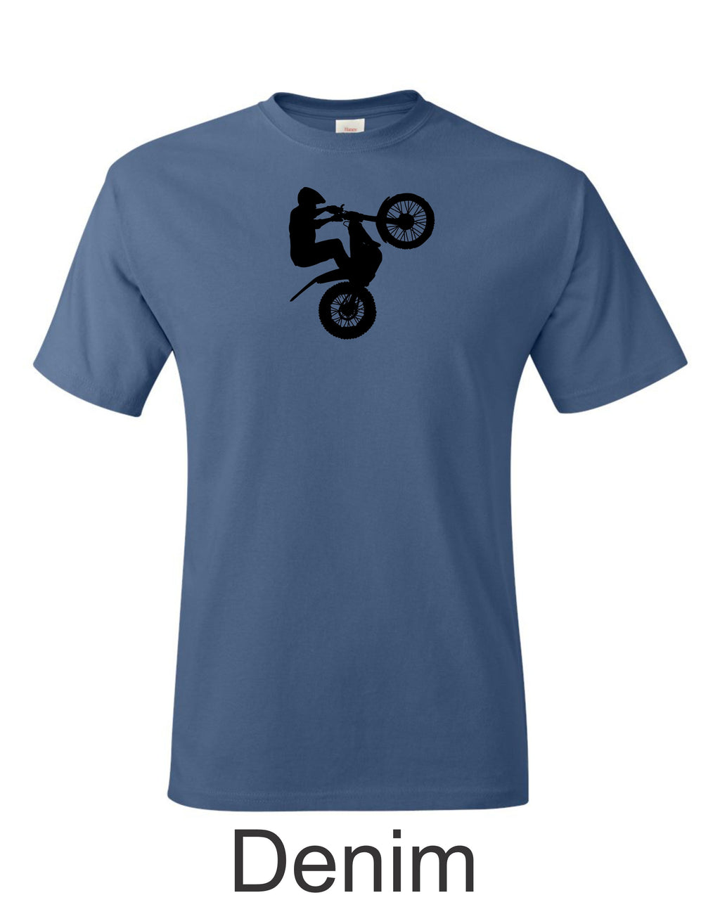 Trials Rider drawing printed on mens shirt.  Gift for Trials Bike rider