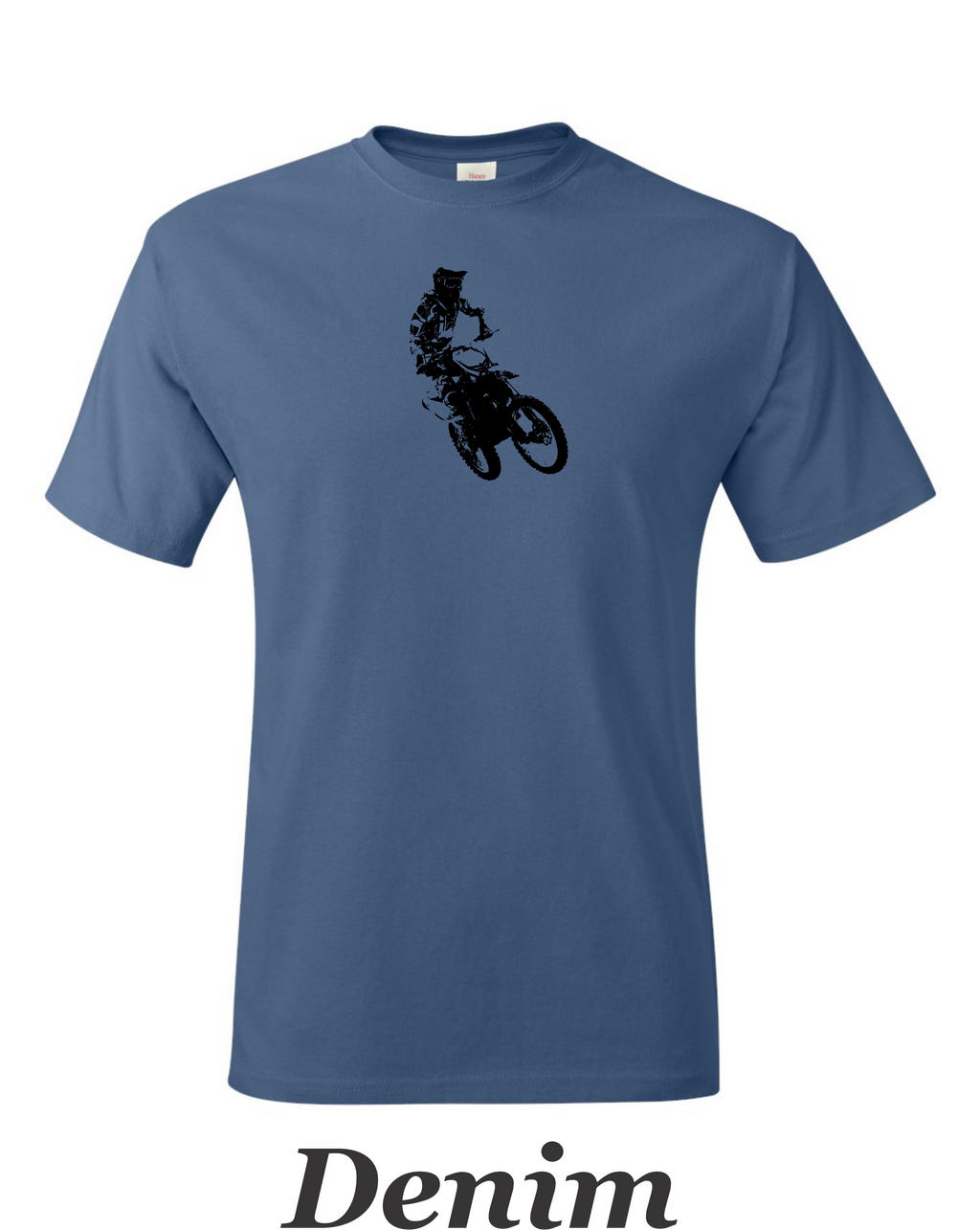 Motocross Desert racer printed on mens shirt. Great gift for the dirt bike rider.