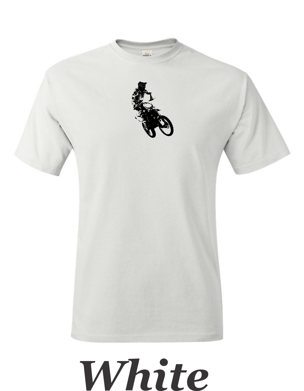 Motocross Desert racer printed on mens shirt. Great gift for the dirt bike rider.