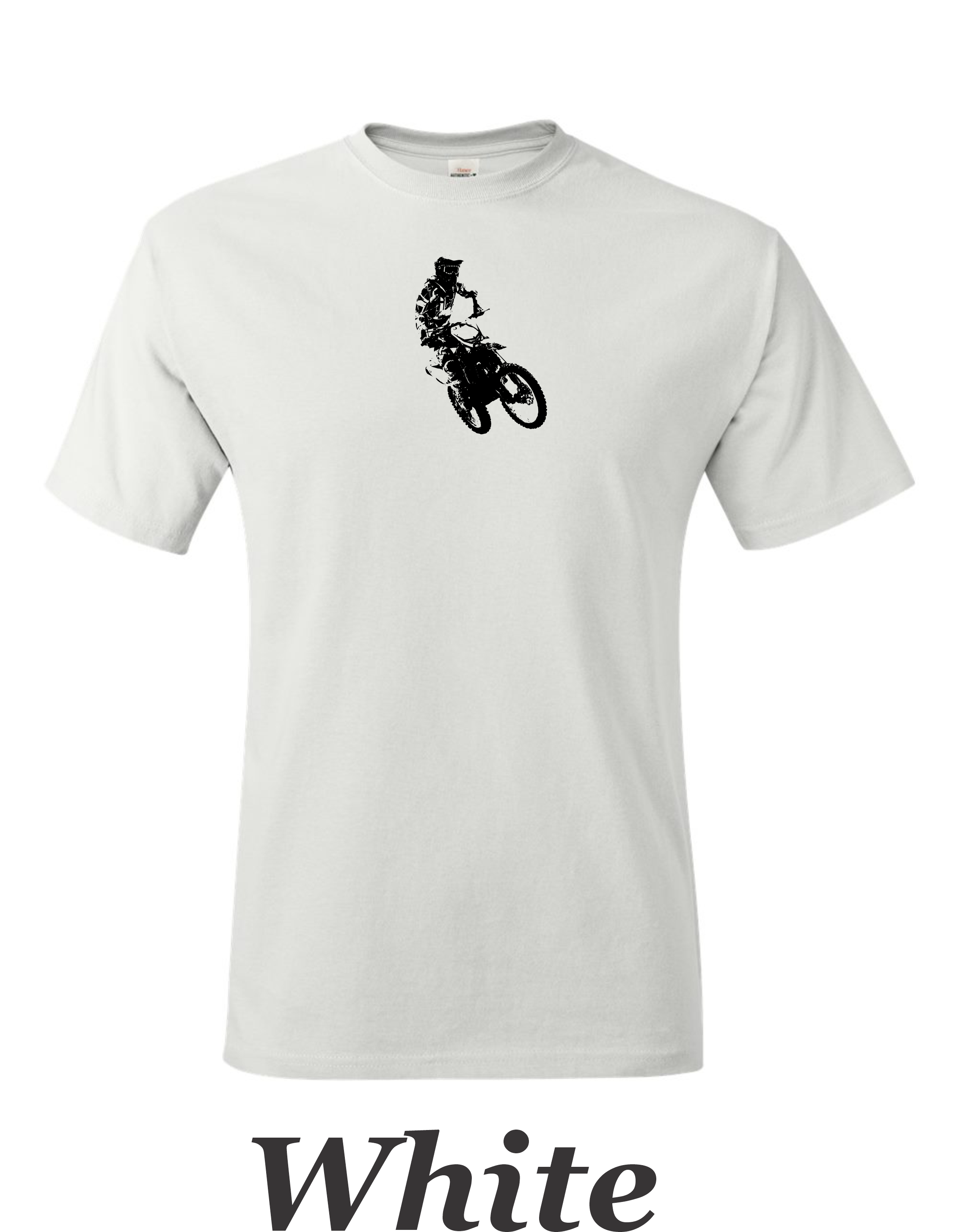 Motocross Desert racer printed on mens shirt. Great gift for the dirt bike rider.