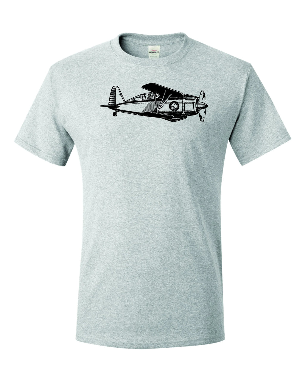 1930's Biplane fighter drawing printed on men's shirt