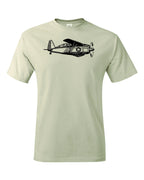 1930's Biplane fighter drawing printed on men's shirt