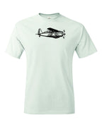 1930's Biplane fighter drawing printed on men's shirt