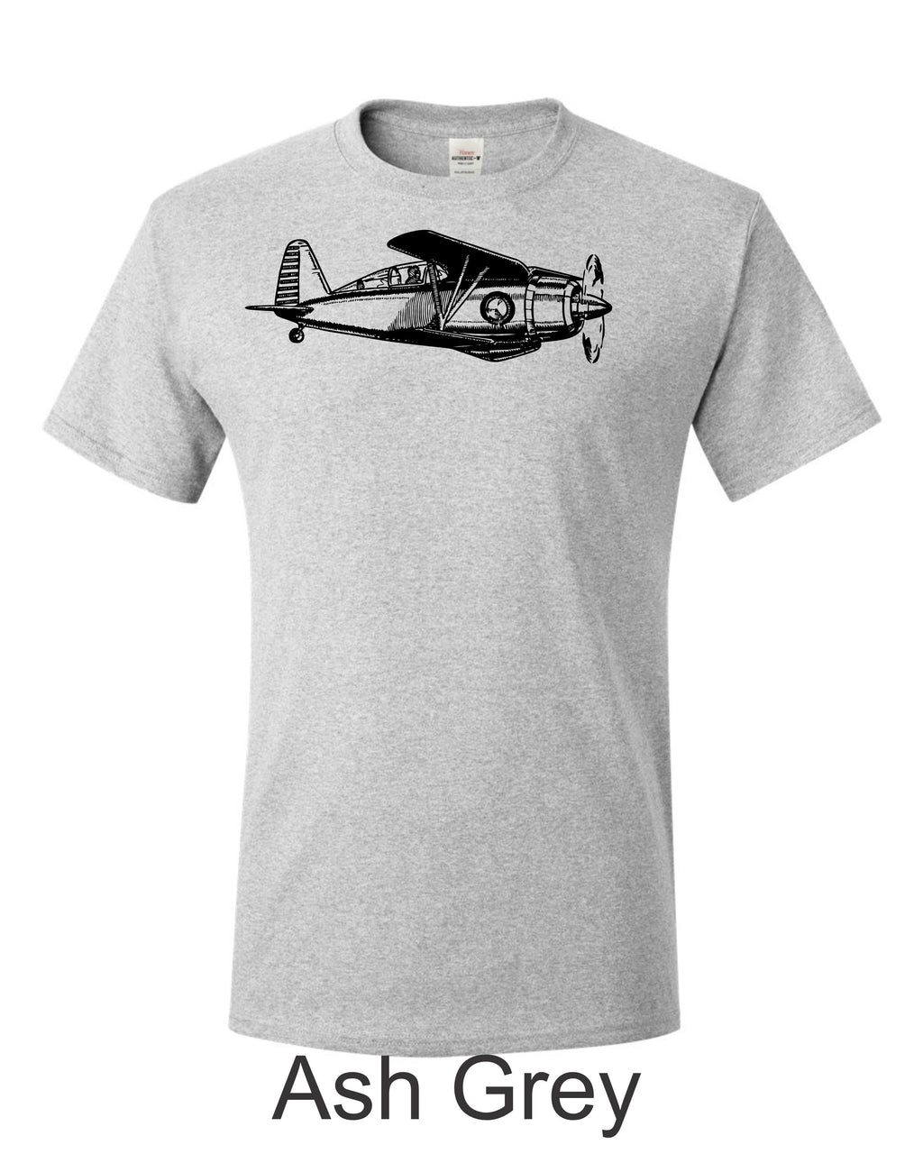 Early Grumman Biplane fighter drawing printed on men's shirt. Free Shipping
