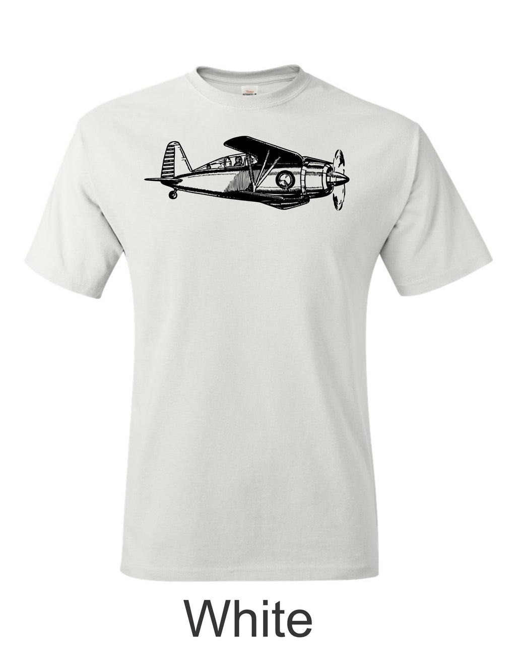 Early Grumman Biplane fighter drawing printed on men's shirt. Free Shipping