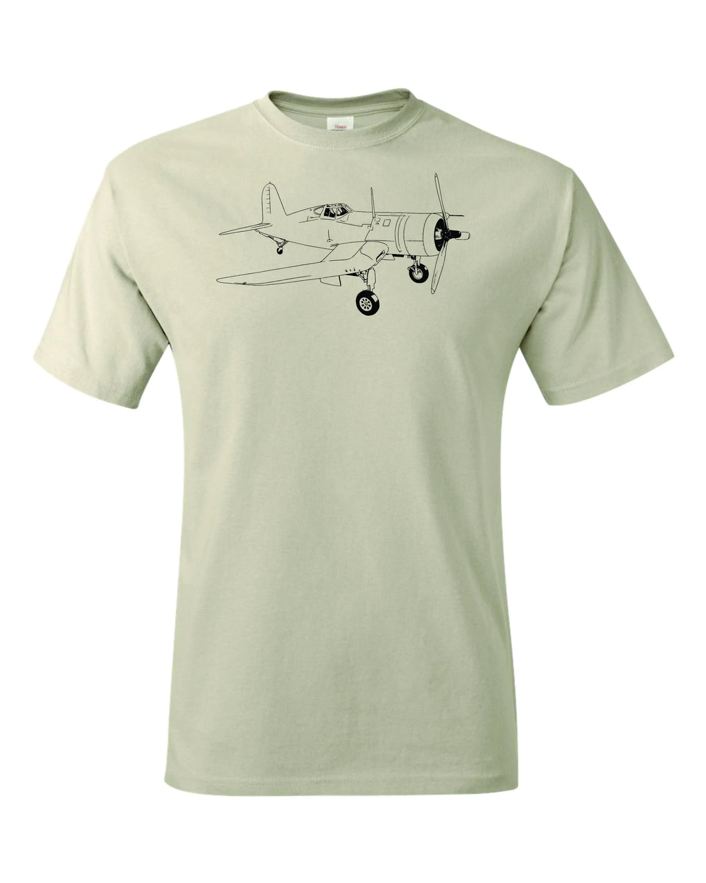 F4U Corsair drawing printed on Men's shirt.  Free shipping