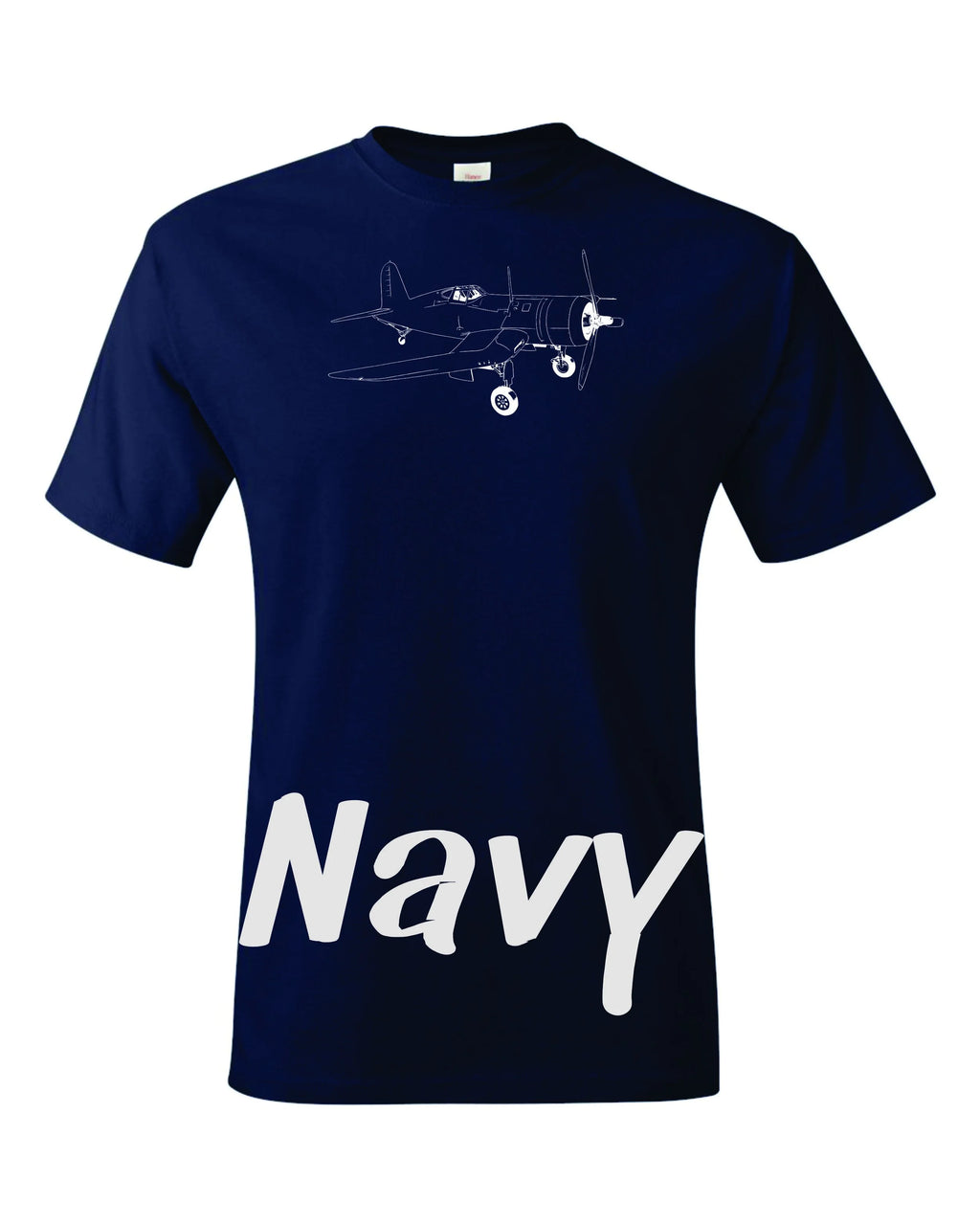 F4U Corsair drawing printed on Men's shirt.  Free shipping