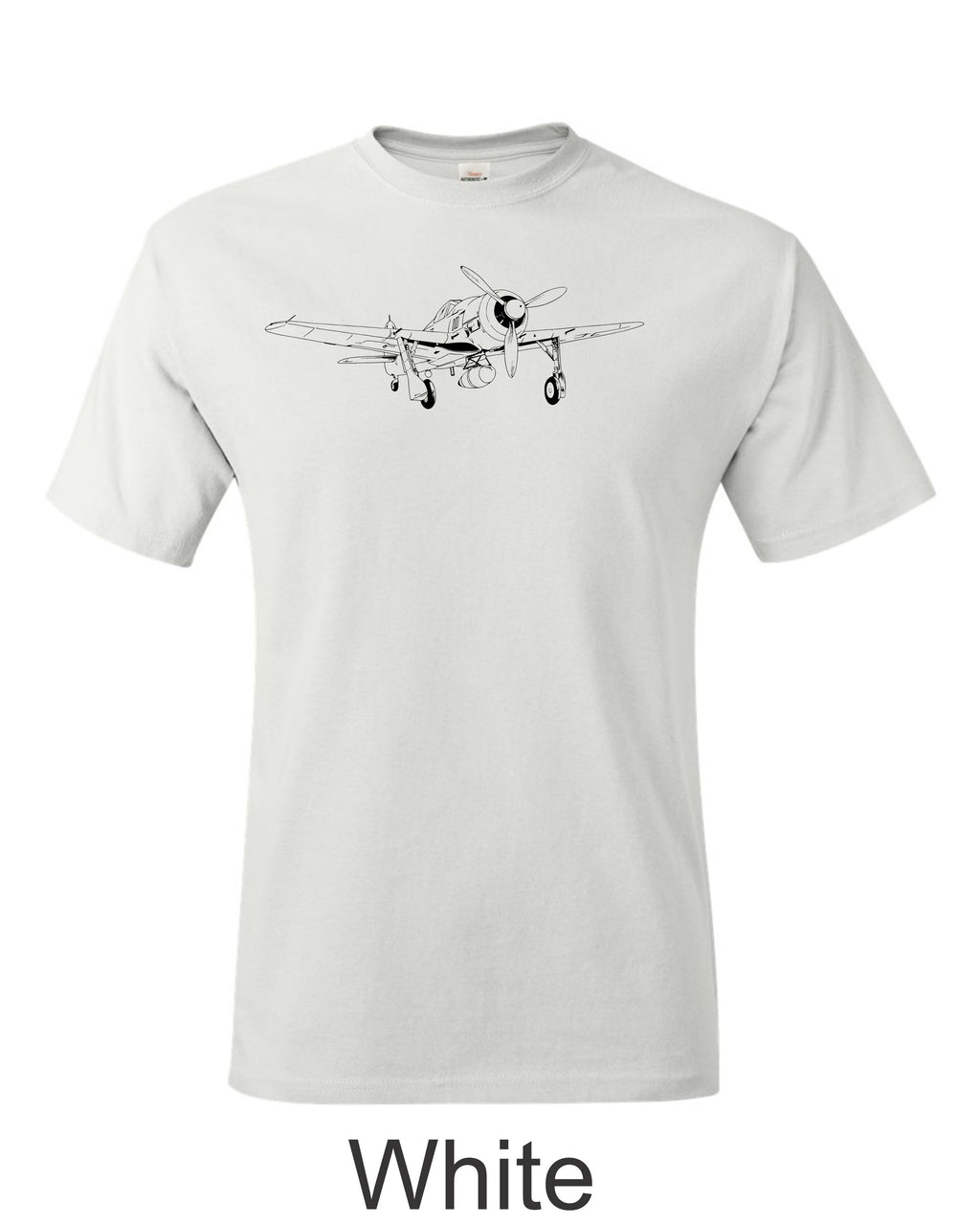 FW 190 Drawing printed on men's shirt. Great German fighter of WW2. Free Shipping.