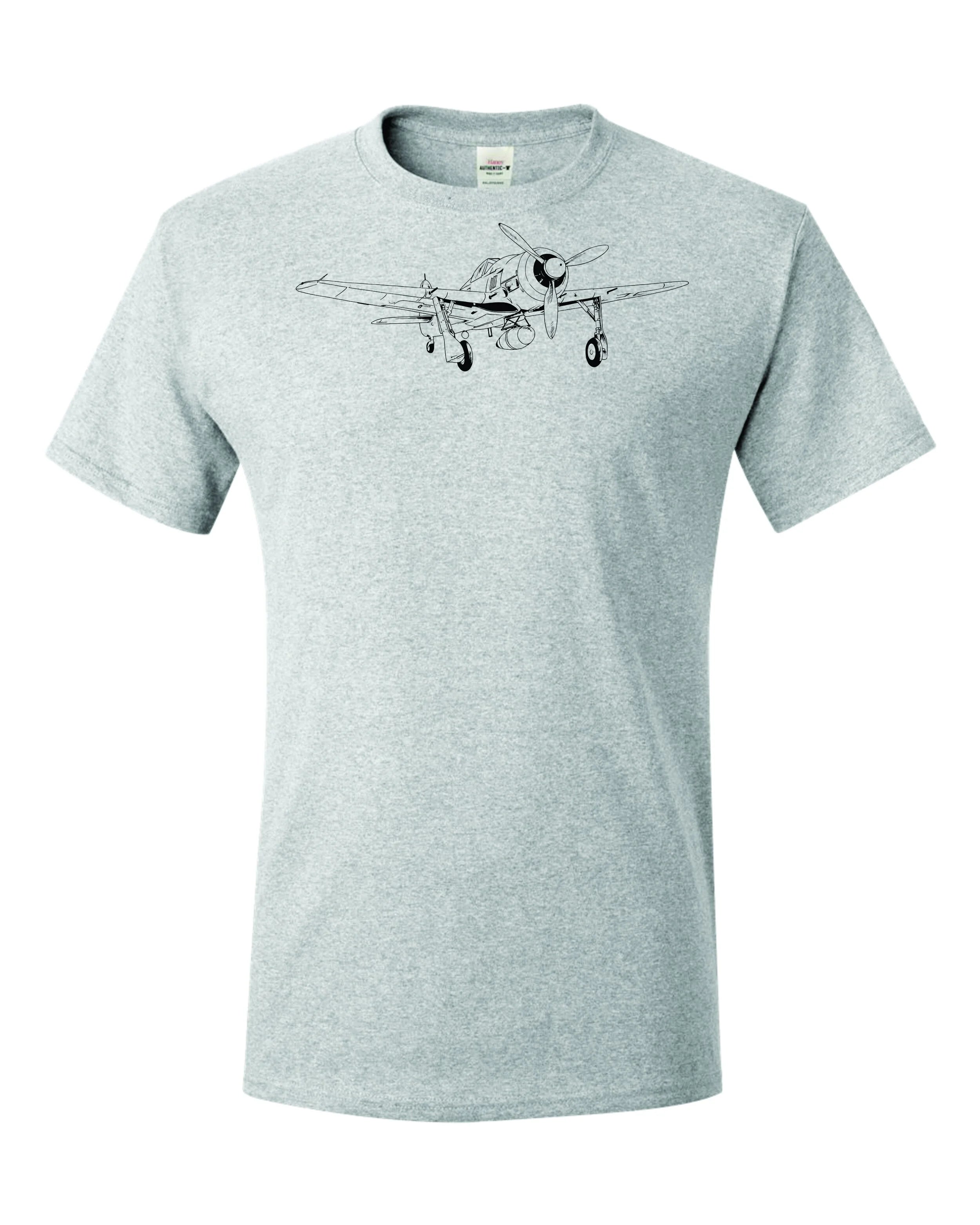 FW 190 Drawing custom printed on Men's shirt