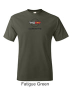 C4 Corvette Emblem printed on mens shirt. Great gift for the car guy.