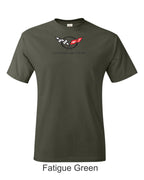 C5 Corvette Emblem printed on mens shirt. Great gift for the American Muscle car Fan.
