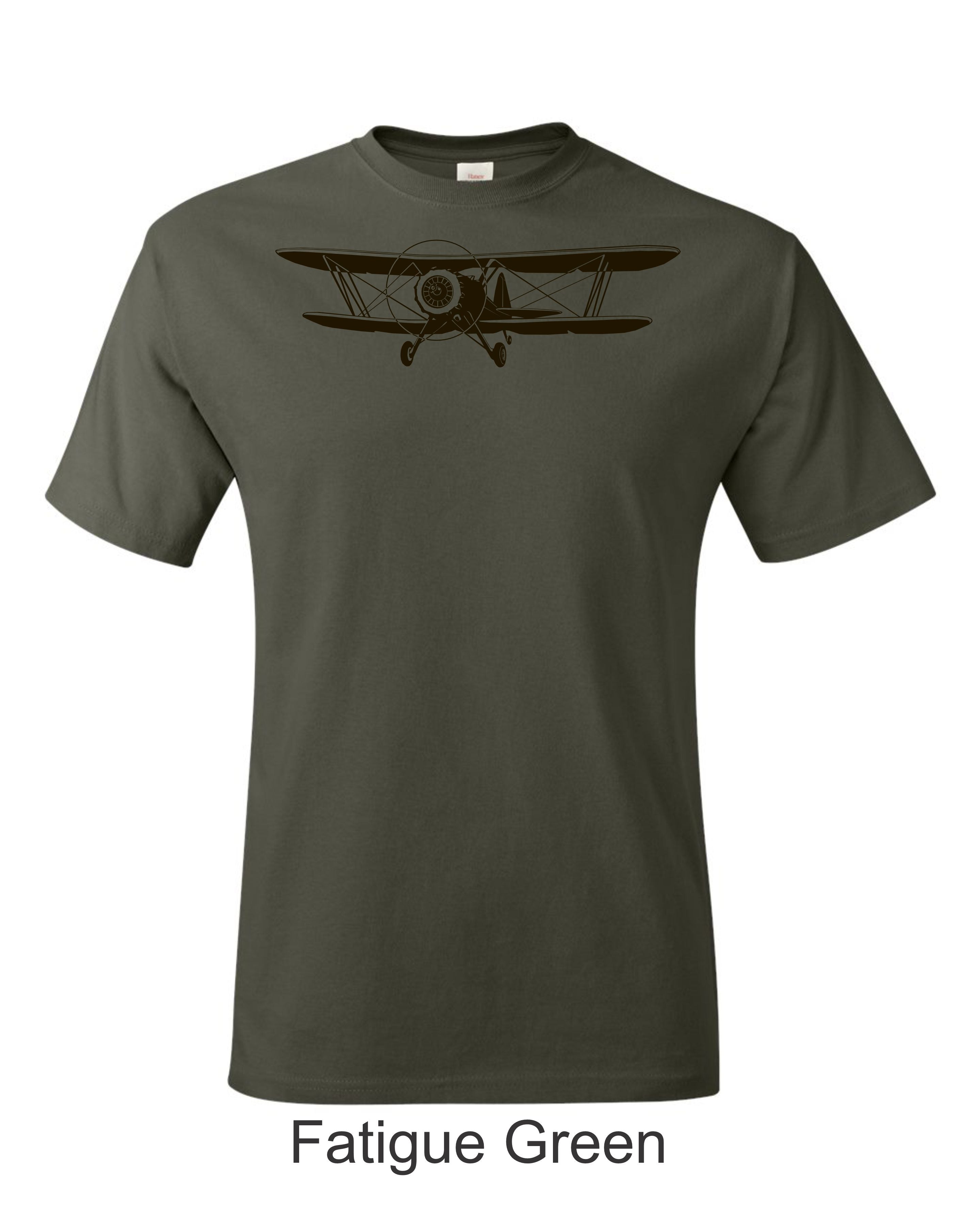 Stearman Drawing printed on men's shirt. Free shipping