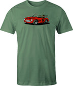 Austin Healey Racer color drawing printed on men's shirt. Free shipping.