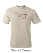 Fiat Cr.32 Biplane fighter. 1930's Italian fighter drawing printed on men's shirt. Free Shipping.