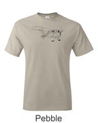 Fiat Cr.32 Biplane fighter. 1930's Italian fighter drawing printed on men's shirt. Free Shipping.