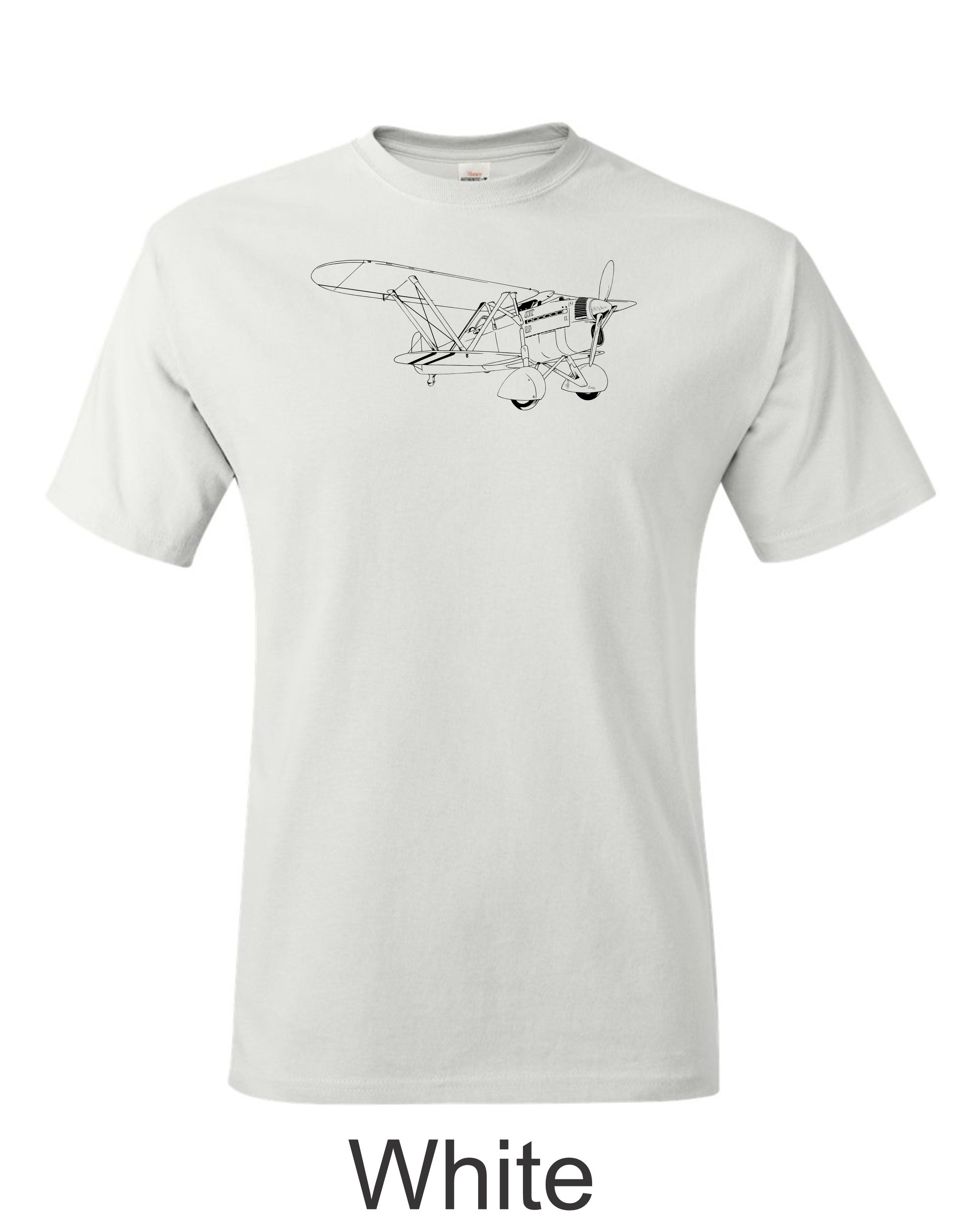 Fiat Cr.32 Biplane fighter. 1930's Italian fighter drawing printed on men's shirt. Free Shipping.