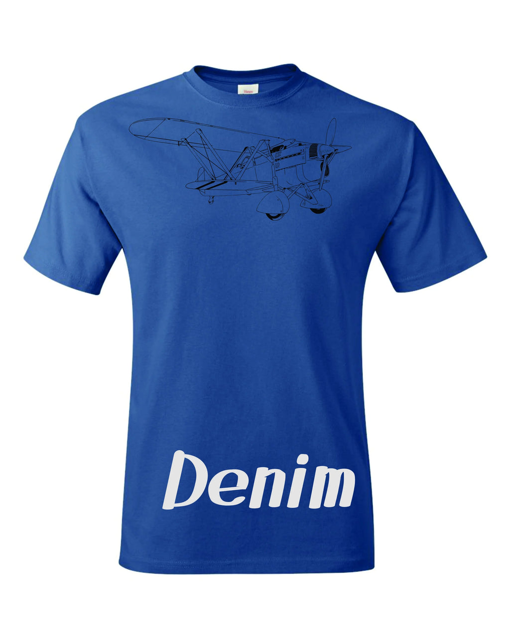 Fiat Cr.32 Biplane fighter drawing printed on men's shirt.  Classic 1930's fighter design.  Free shipping