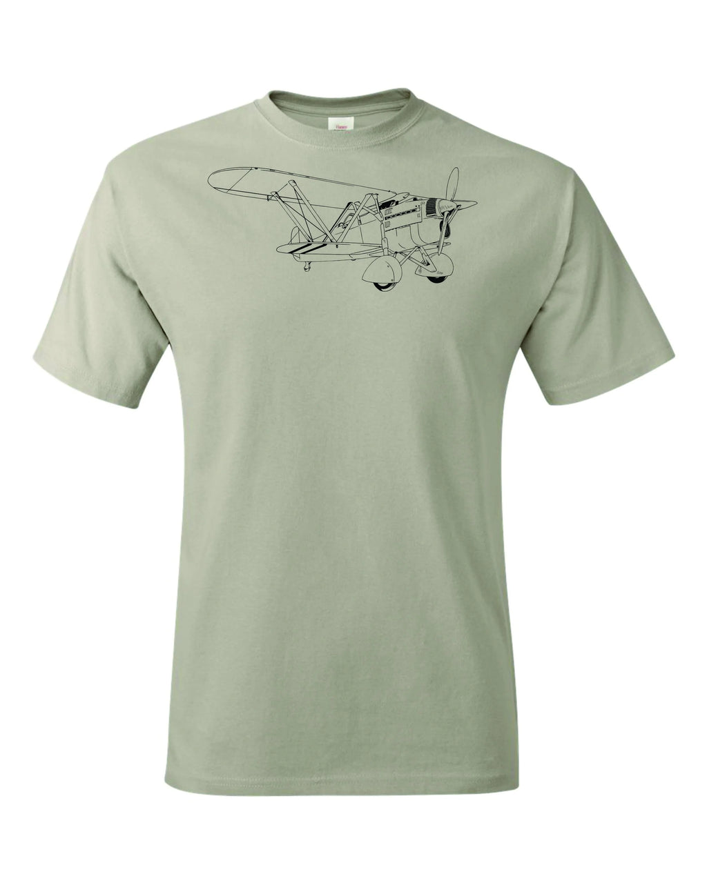 Fiat Cr.32 Biplane fighter drawing printed on men's shirt.  Classic 1930's fighter design.  Free shipping