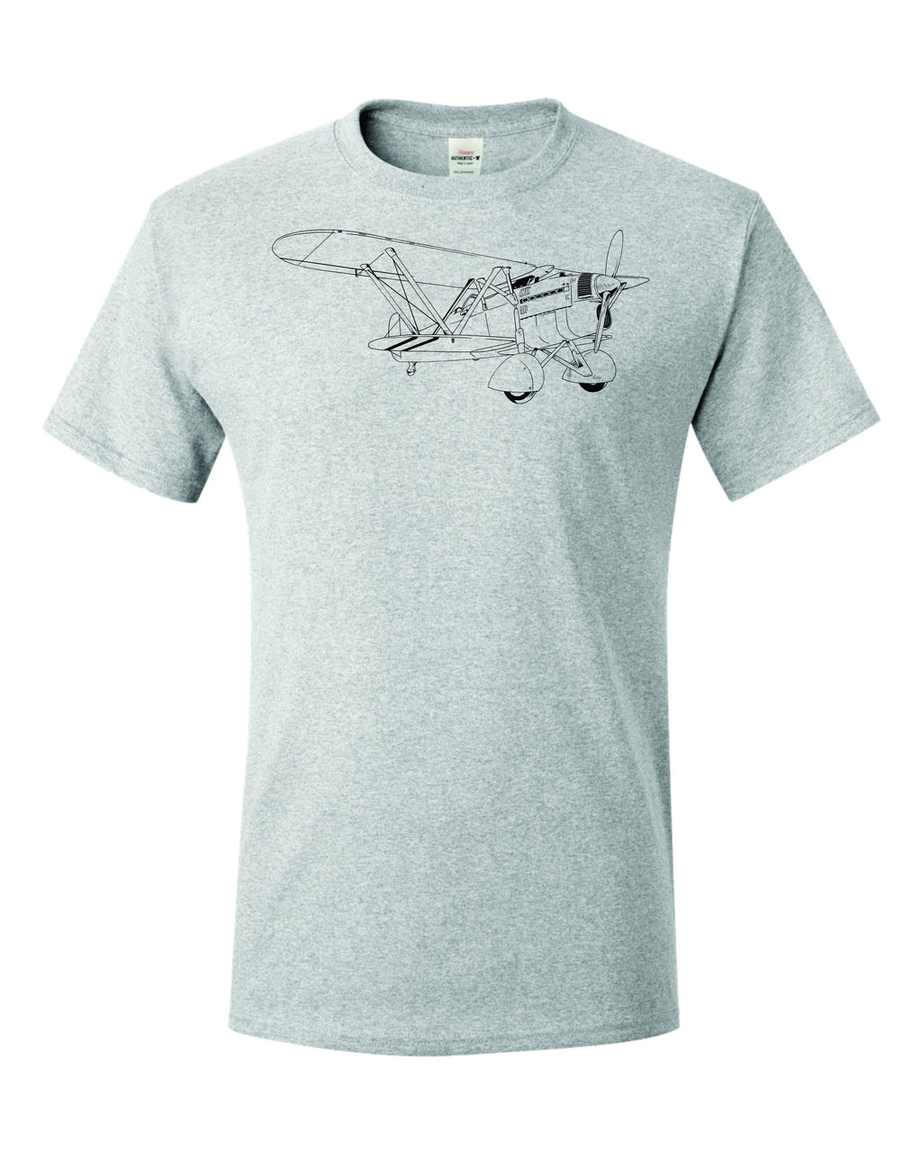 Fiat Cr.32 Biplane fighter drawing printed on men's shirt.  Classic 1930's fighter design.  Free shipping