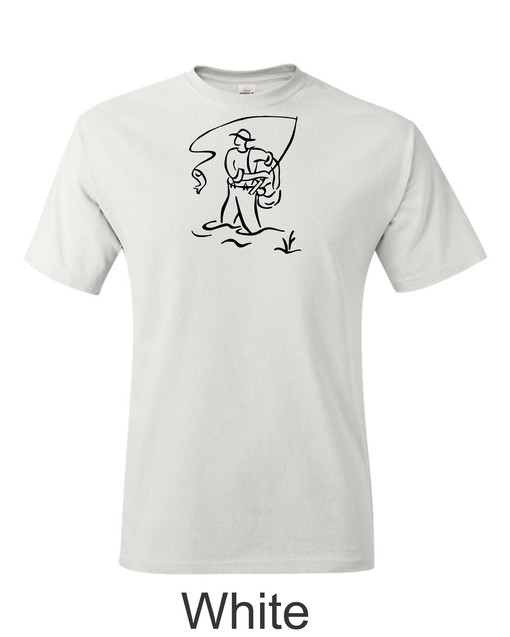 Fly Fisherman print on mens shirt. Gift for fly fisherman
