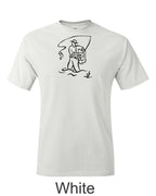 Fly Fisherman print on mens shirt. Gift for fly fisherman