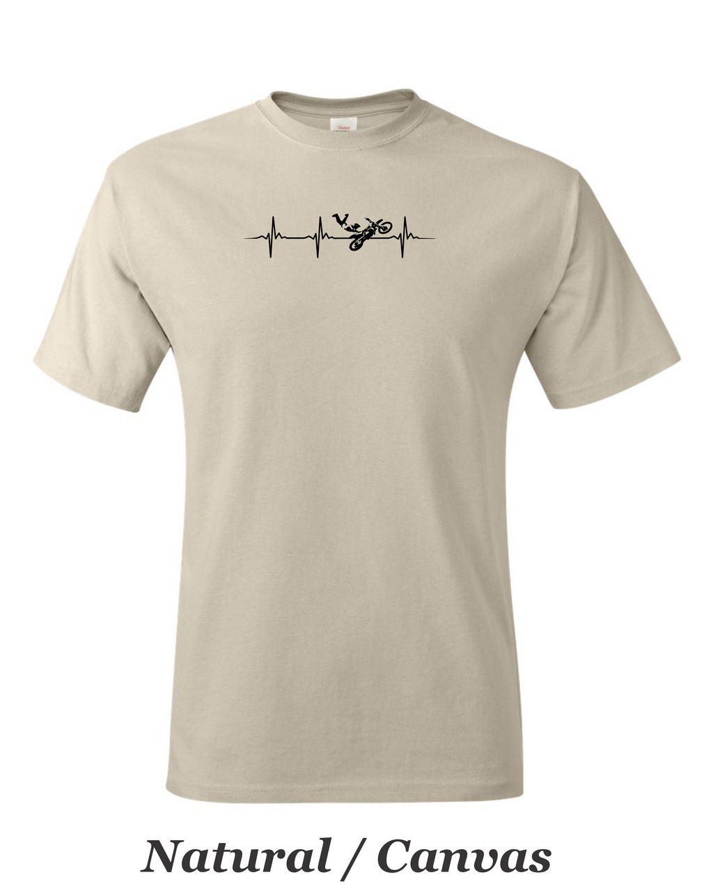 Motocross Free style heartbeat drawing on mens shirt. Gift for motocross guy.