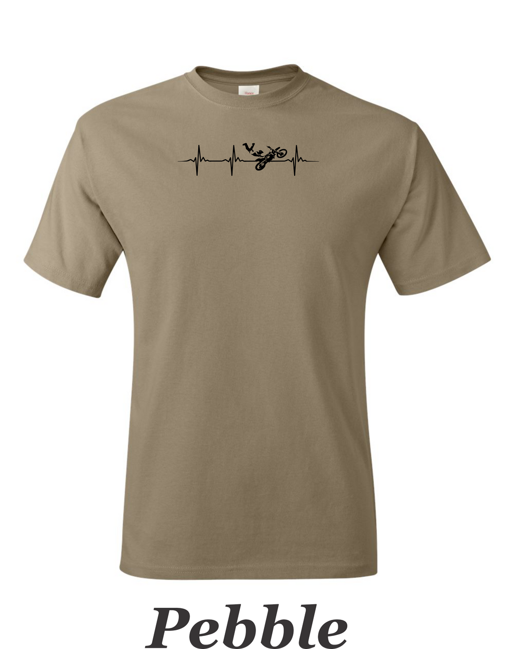 Motocross Free style heartbeat drawing on mens shirt. Gift for motocross guy.