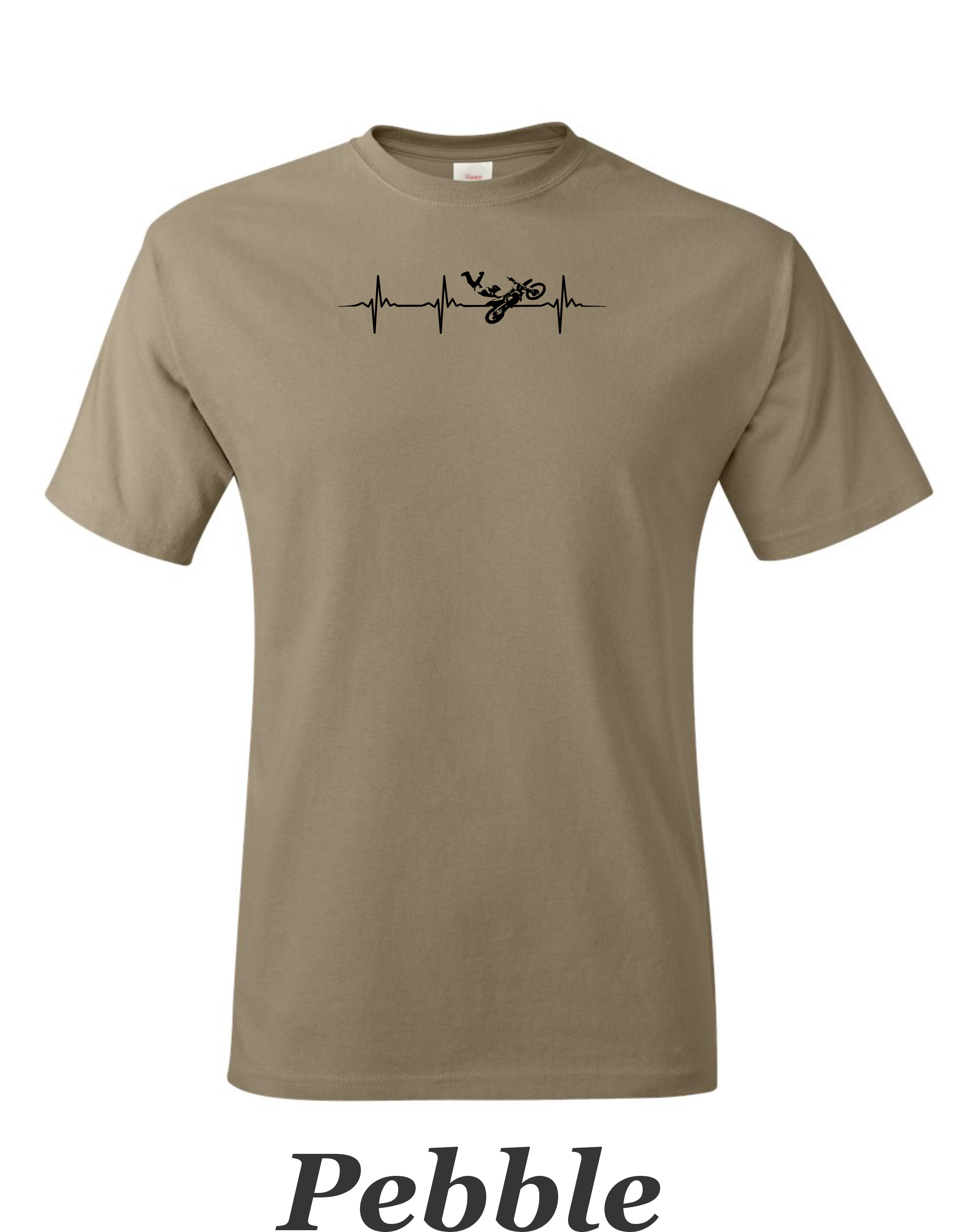 Motocross Free style heartbeat drawing on mens shirt. Gift for motocross guy.