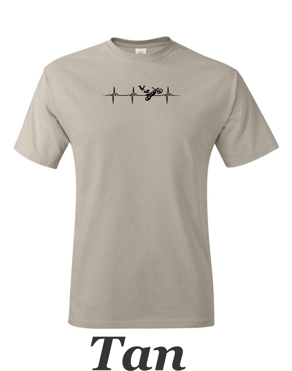 Motocross Free style heartbeat drawing on mens shirt. Gift for motocross guy.