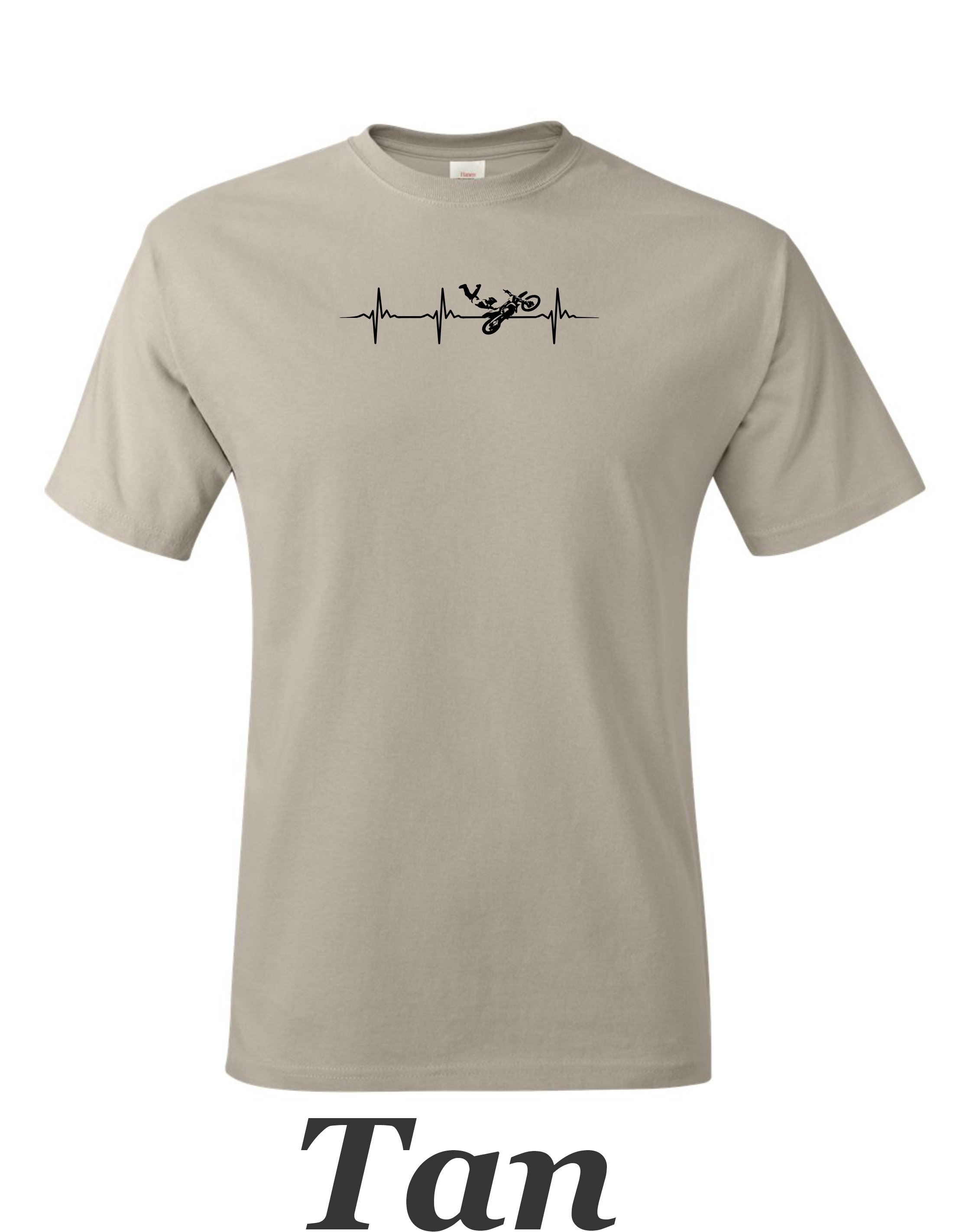 Motocross Free style heartbeat drawing on mens shirt. Gift for motocross guy.