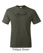 Cessna L 19 / O-1 Bird dog drawing printed on men's shirt. Free Shipping.