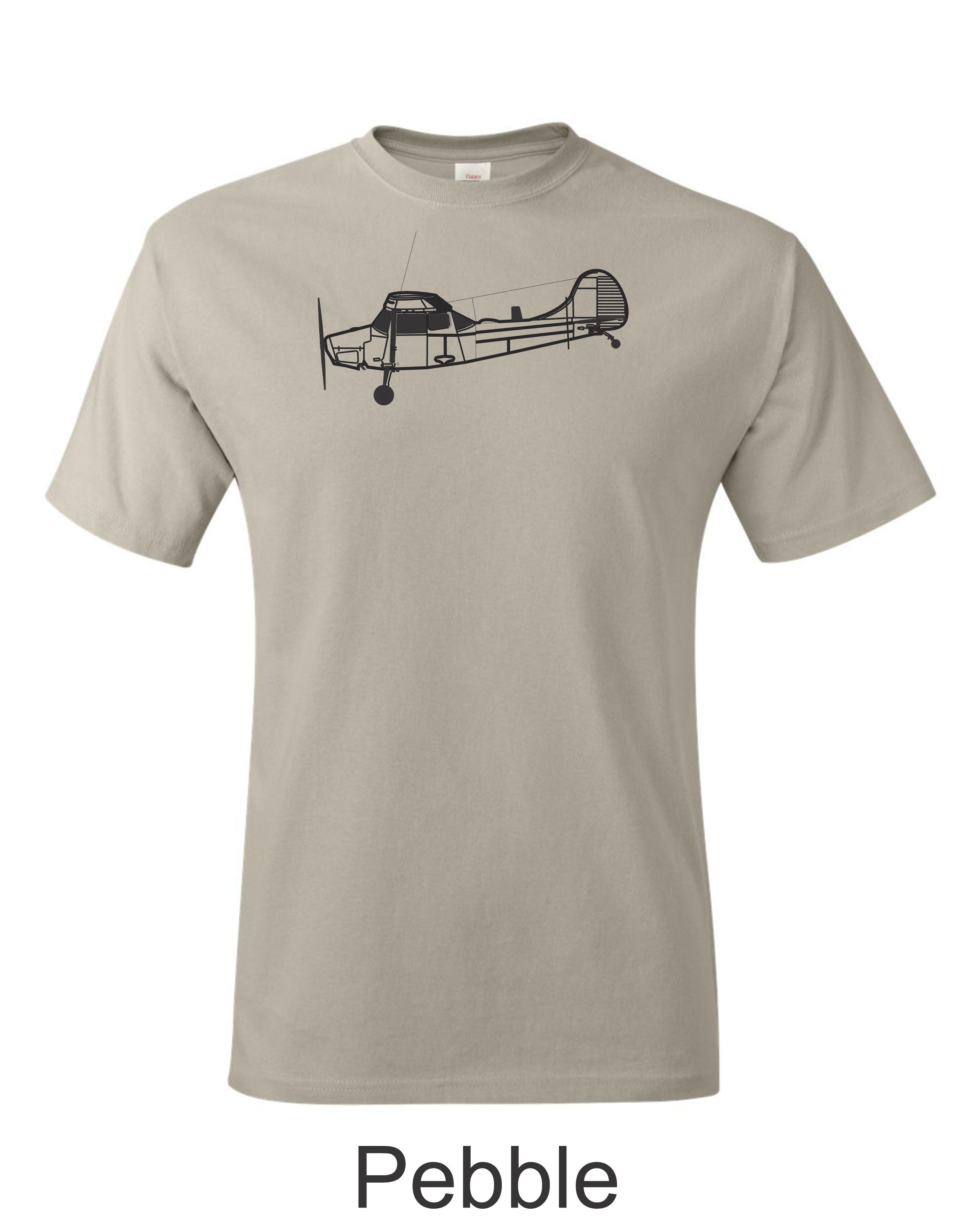 Cessna L 19 / O-1 Bird dog drawing printed on men's shirt. Free Shipping.
