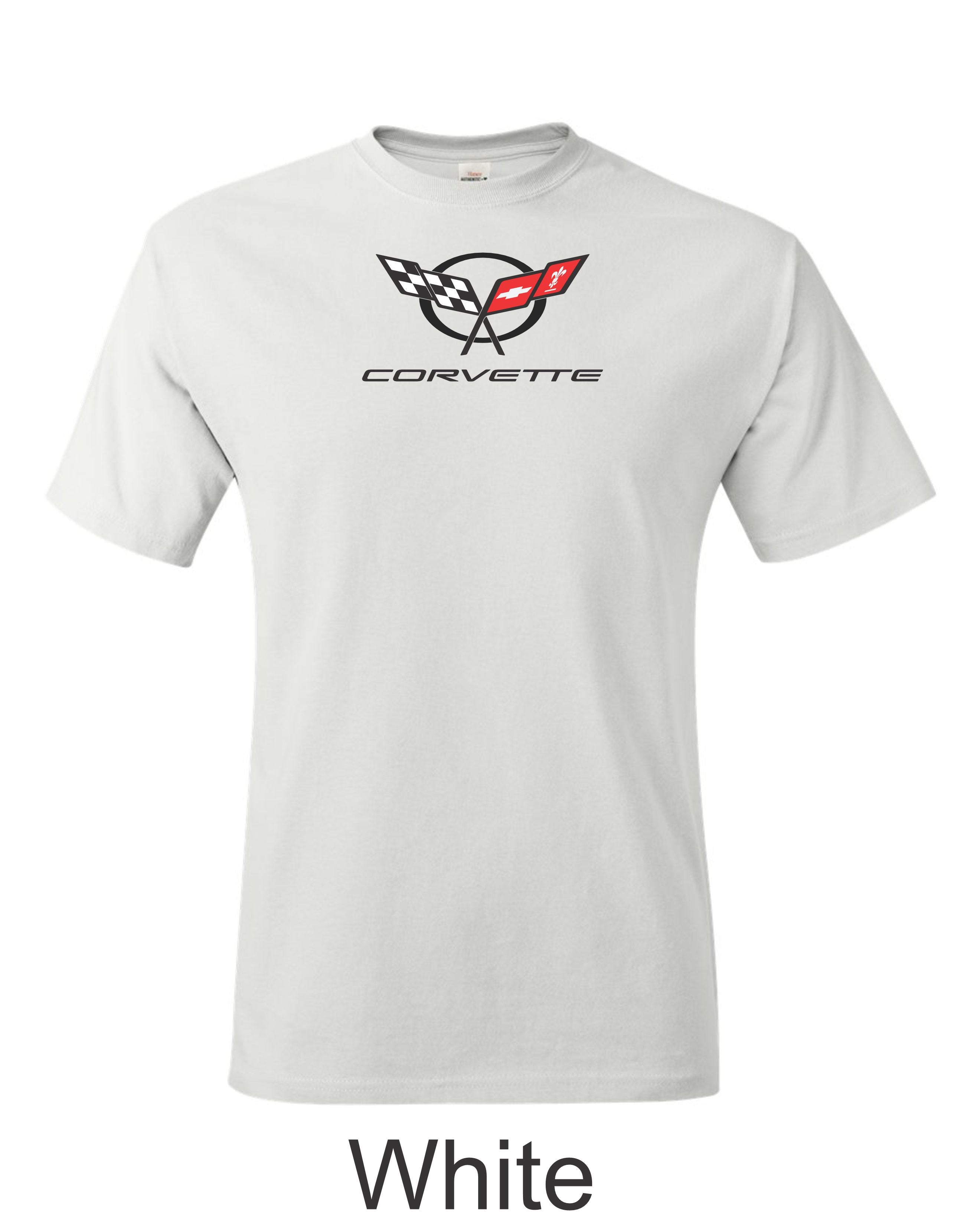 C5 Corvette Emblem printed on mens shirt. Great gift for the American Muscle car Fan.
