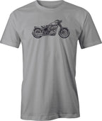Harley drawing Printed on Men's T shirt.  Free Shipping