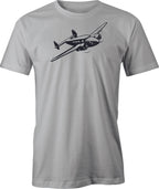 Vintage Lockeed Electra Twin Drawing printed on Men's T shirt