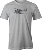 Beaver Float Plane Line Drawing printed on T shirt
