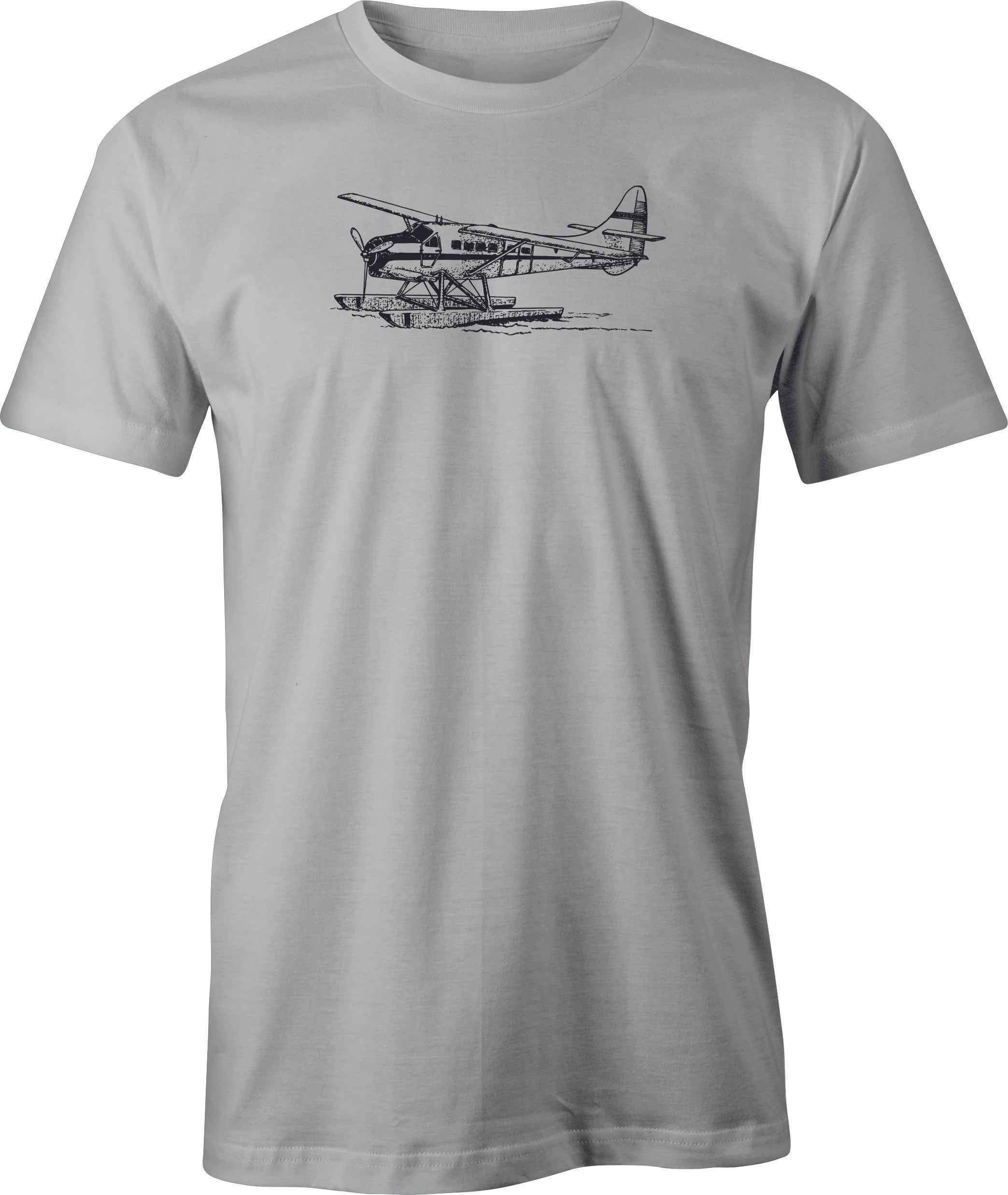Beaver Float Plane Line Drawing printed on T shirt