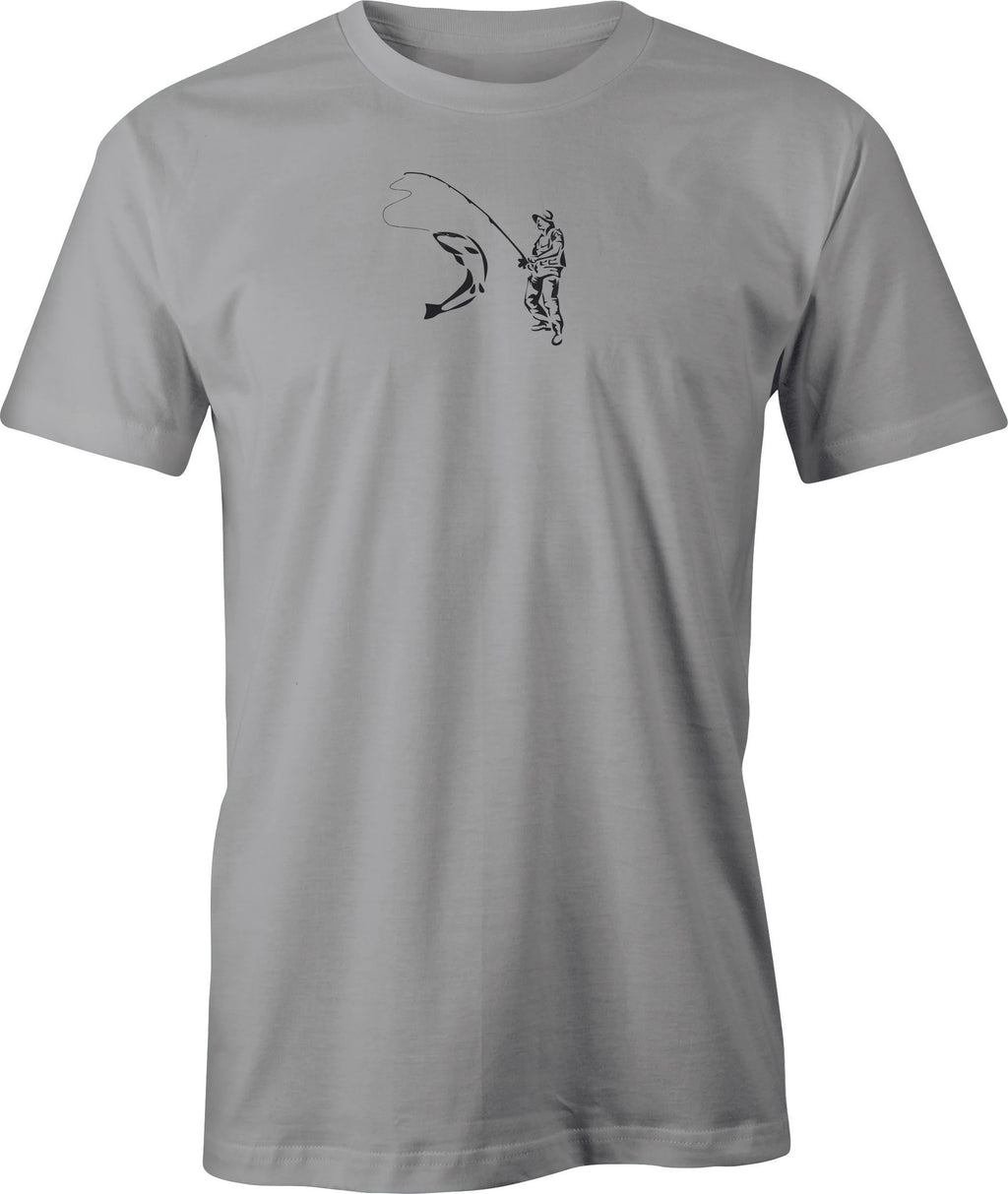 Hooked on Trout drawing printed on Men's T shirt