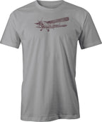 Russian Biplane Line Drawing printed on Men's T shirt