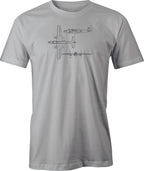 B25 Mitchell Line Drawing printed on Men's T shirt
