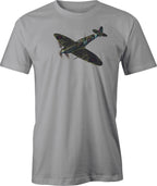 Diving Spitfire Color image printed on men's T shirt